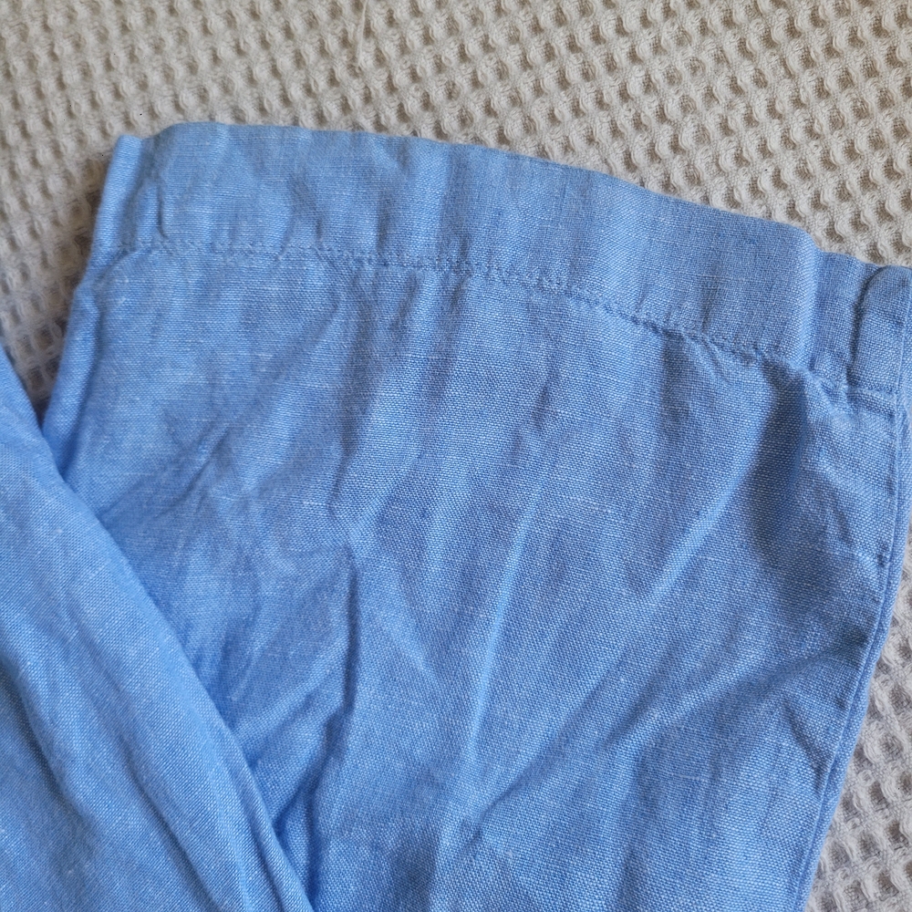 Talbots 100% Linen Sky Blue Wide Leg Pants 2XL Petite - Picture 8 of 13